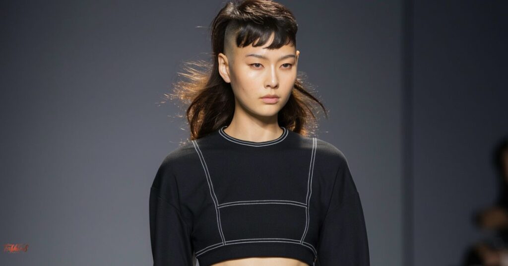 Textured Crop Top with Surgical Line Up