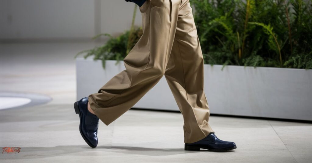 Khaki Pants with Navy Shoes