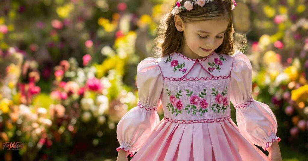 Pink Floral Arcadia Baby Girl Hand-Smocked Set