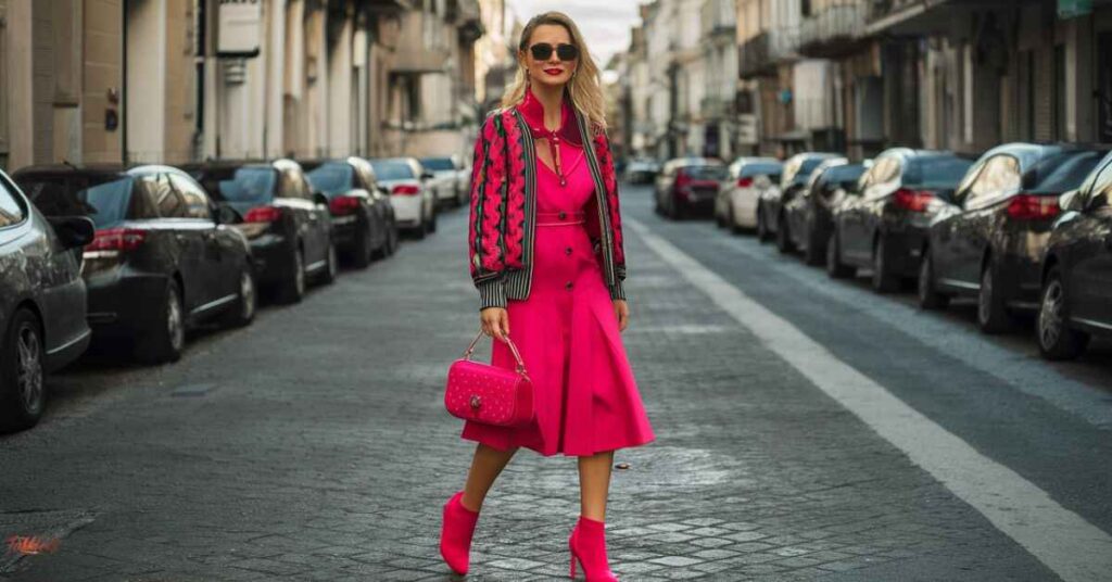 Pink Shoes Creating Contrast with Bold Colors